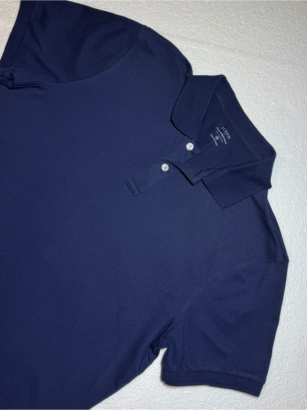 J. Crew Men's Navy Blue Flex Pique Polo Short Sleeve Untucked Fit